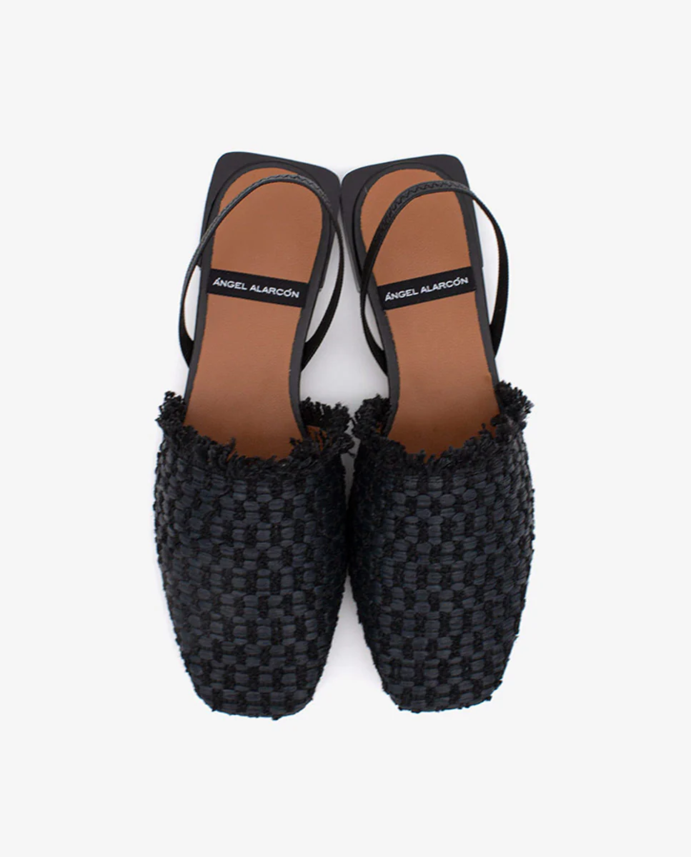 AGNES – Zapatos planos destalonados de rafia con punta cuadrada - Image 11