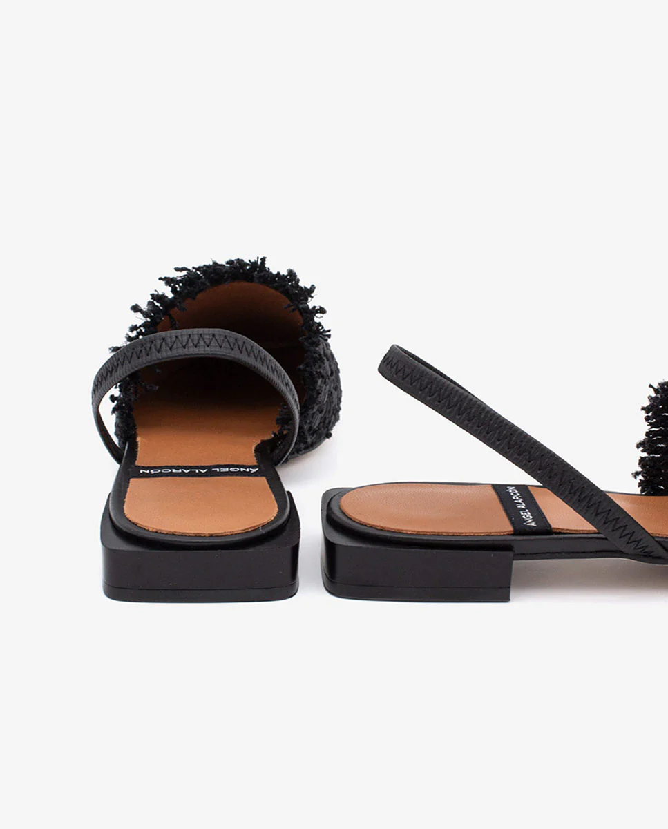 AGNES – Zapatos planos destalonados de rafia con punta cuadrada - Image 12