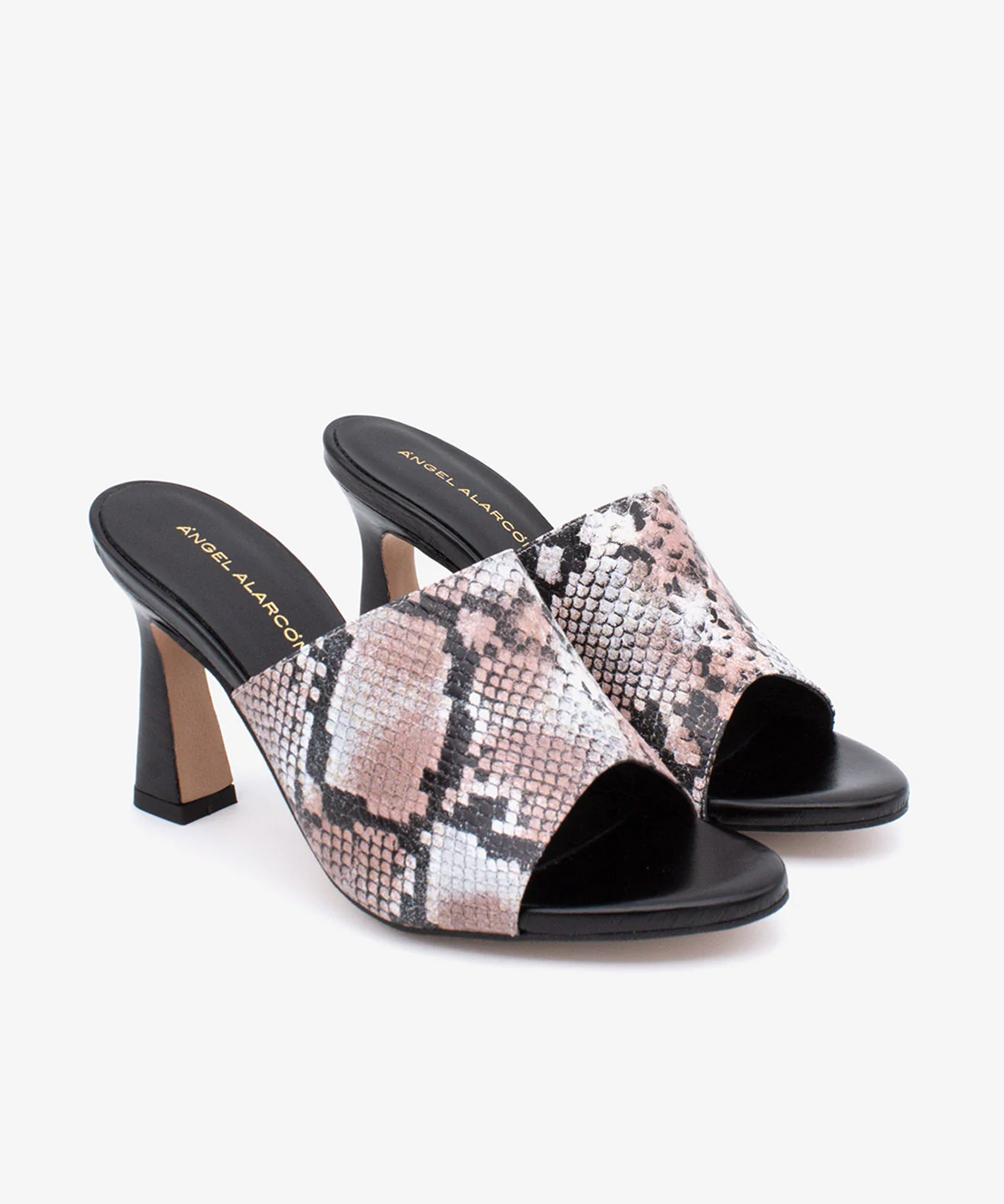 ALMAU – Mules de vestir elegantes con tacón alto de piel print serpiente - Image 2