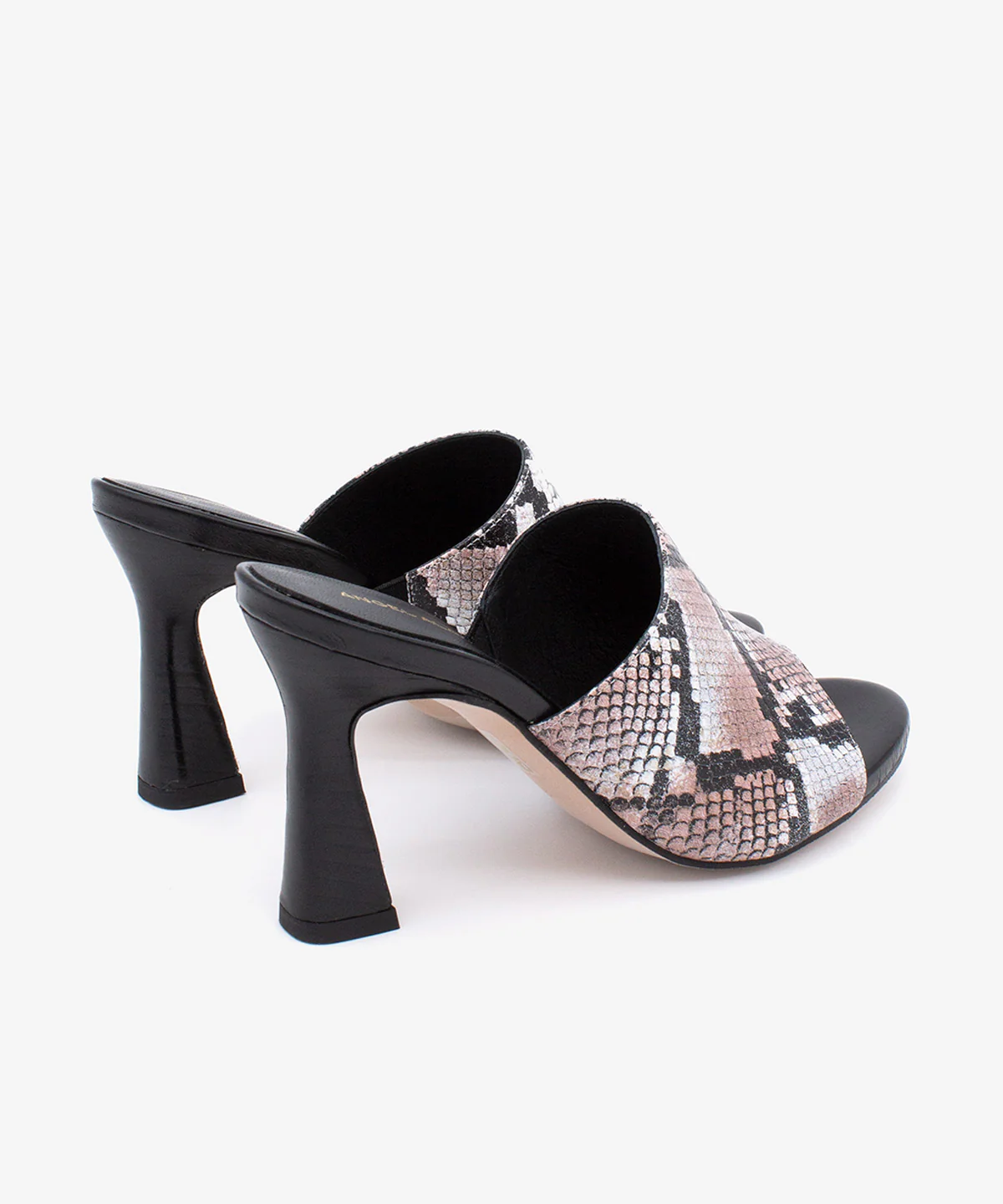 ALMAU – Mules de vestir elegantes con tacón alto de piel print serpiente - Image 3