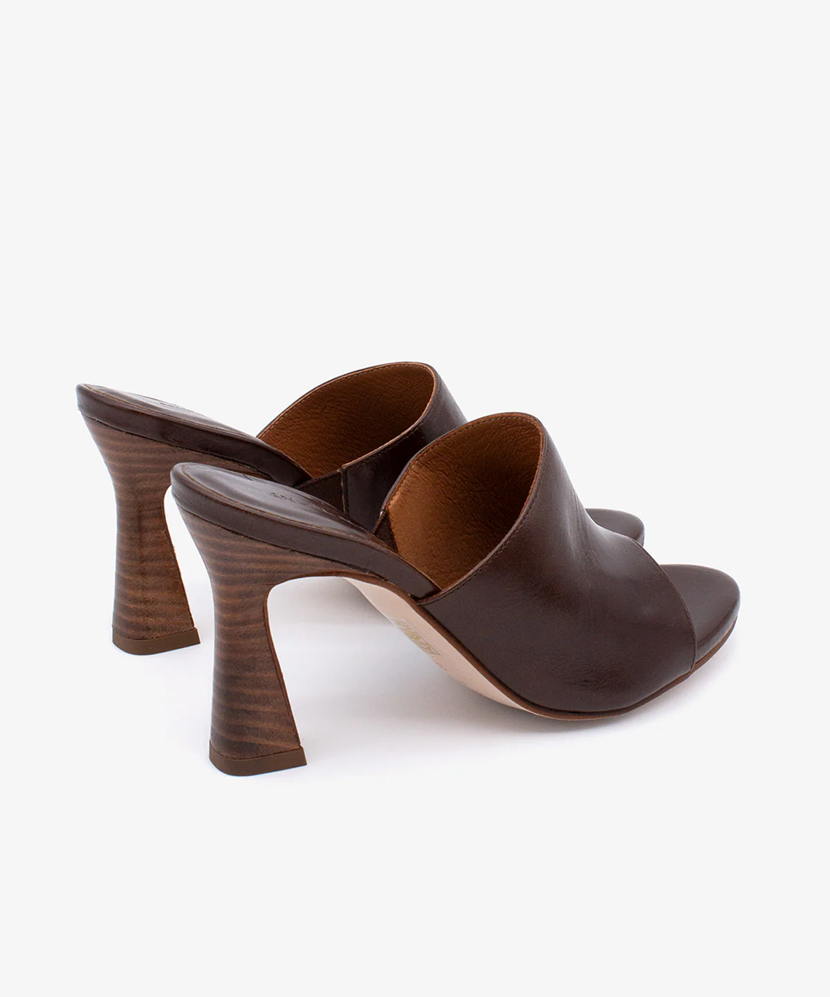 ALMAU – Mules de vestir elegantes con tacón alto efecto madera de piel texturizada - Image 3