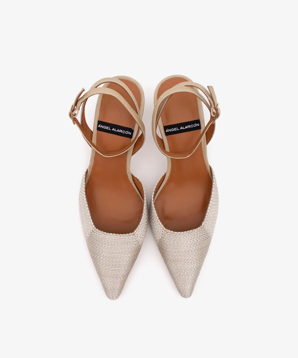 AMALIA – Stiletto destalonado con pulsera y tacón comodo de rafia y piel - Image 5