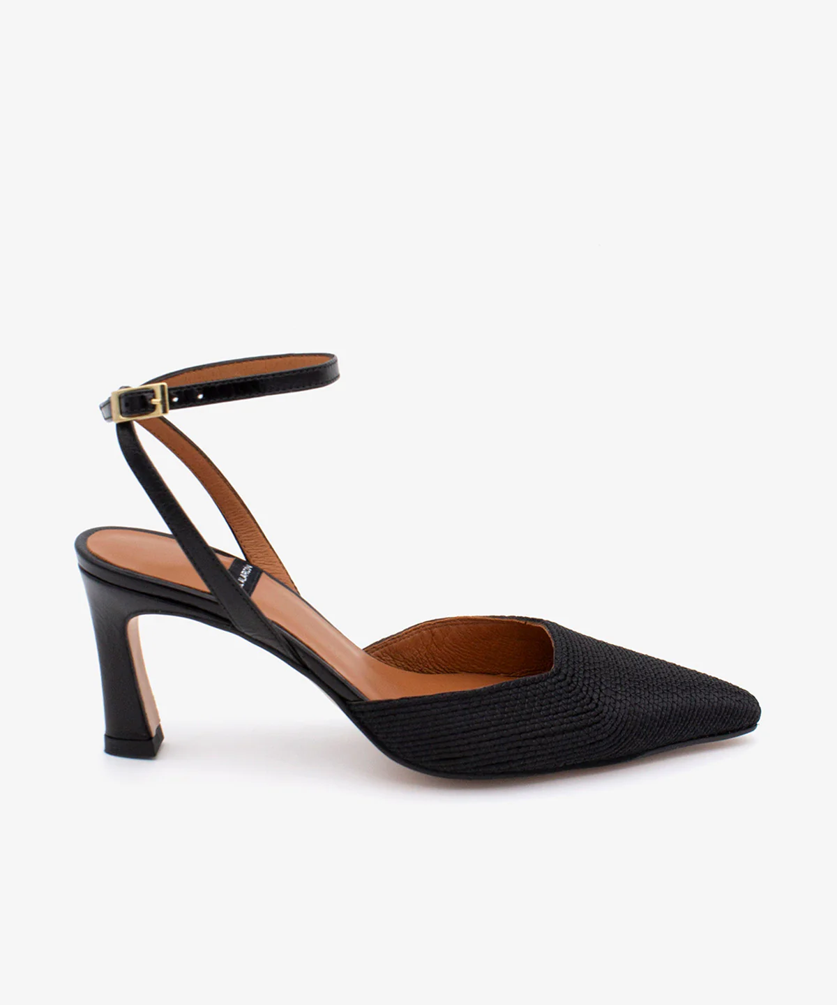 AMALIA – Stiletto destalonado con pulsera y tacón comodo de rafia y piel - Image 6