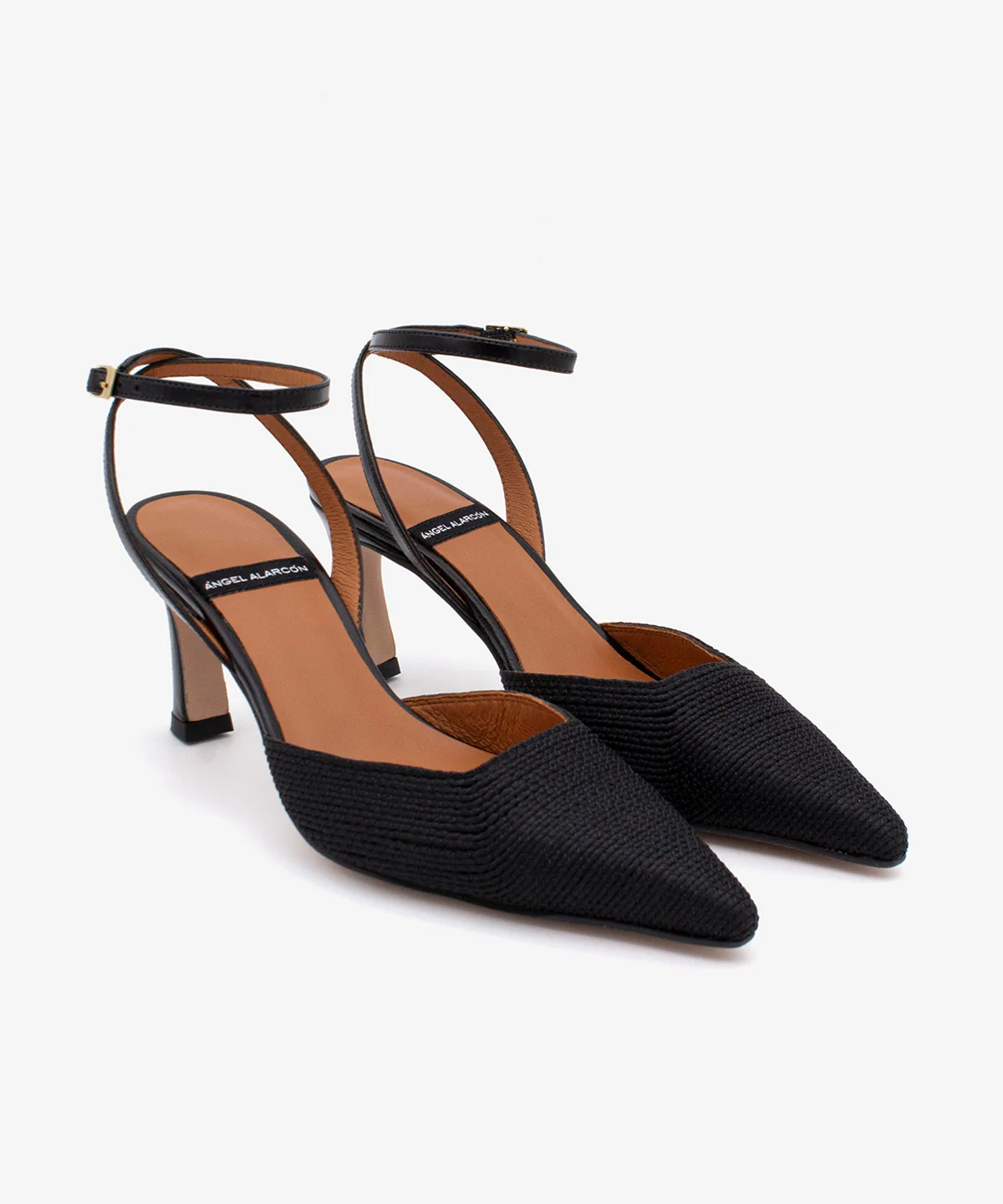 AMALIA – Stiletto destalonado con pulsera y tacón comodo de rafia y piel - Image 7
