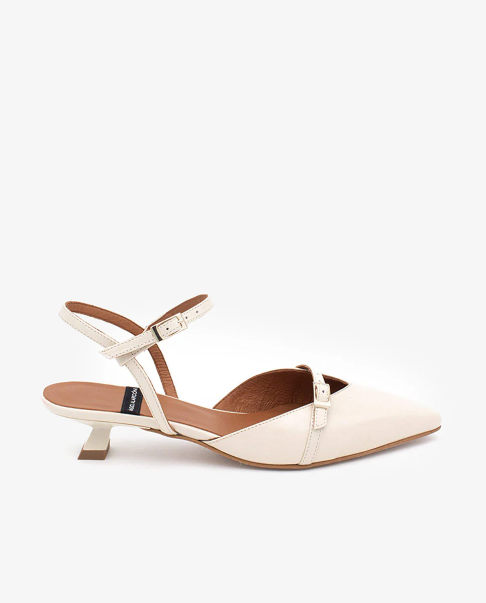 AMANDINE - Zapatos de salón sujetos al tobillo de tacón bajo de piel texturizada
