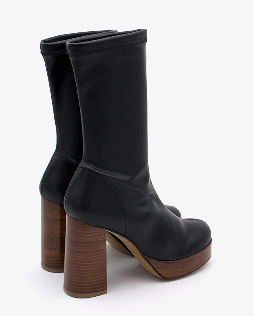 ANDERSON – Bota elástica negra de tacón ancho con plataforma - Image 3