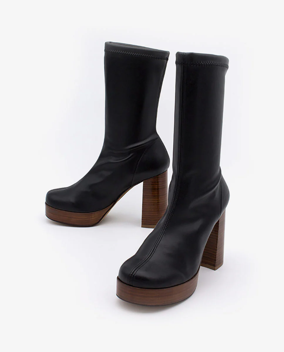 ANDERSON – Bota elástica negra de tacón ancho con plataforma - Image 4