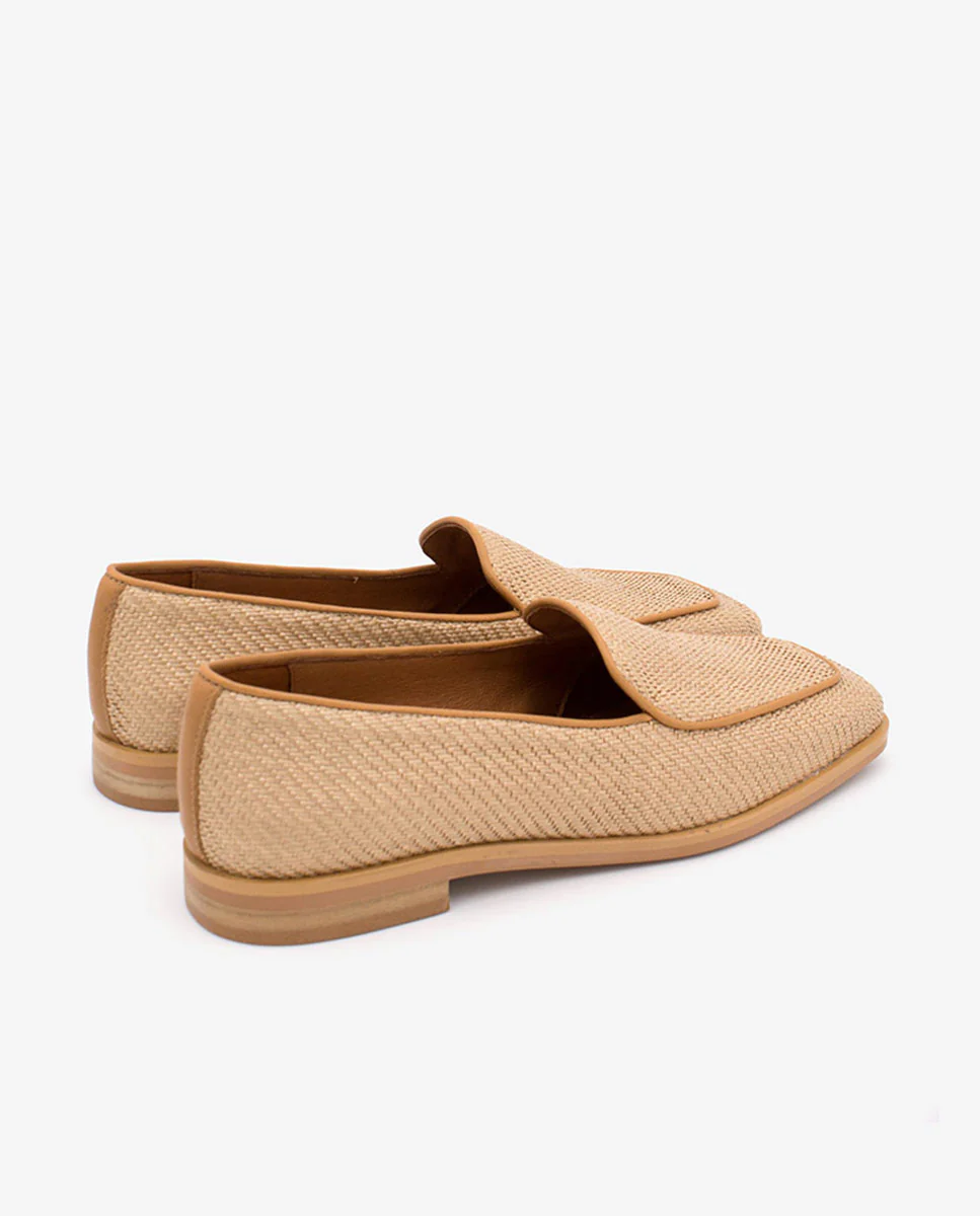 BAYAN – Mocasín de rafia y piel con puntera cuadrada - Image 3