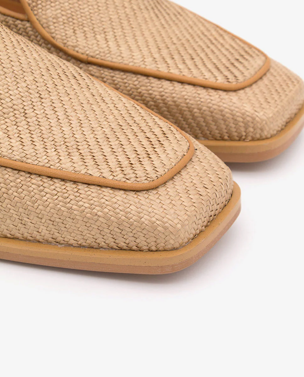 BAYAN – Mocasín de rafia y piel con puntera cuadrada - Image 5