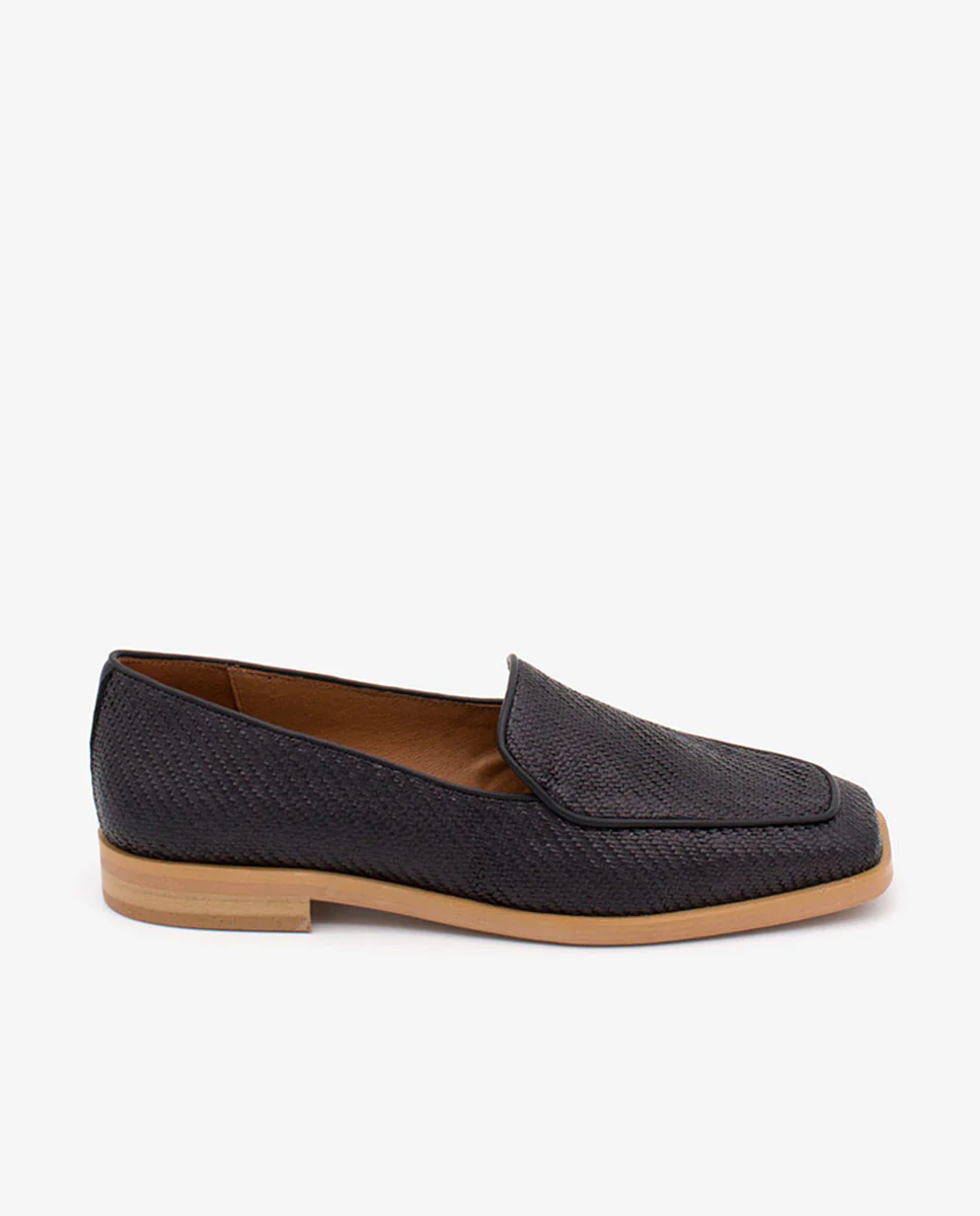 BAYAN – Mocasín de rafia y piel con puntera cuadrada - Image 7