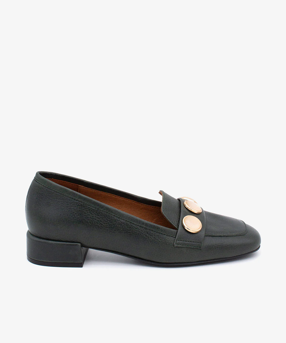 BRUNE – Mocasín de mujer de piel con punta redonda y adorno de semiesferas - Image 6