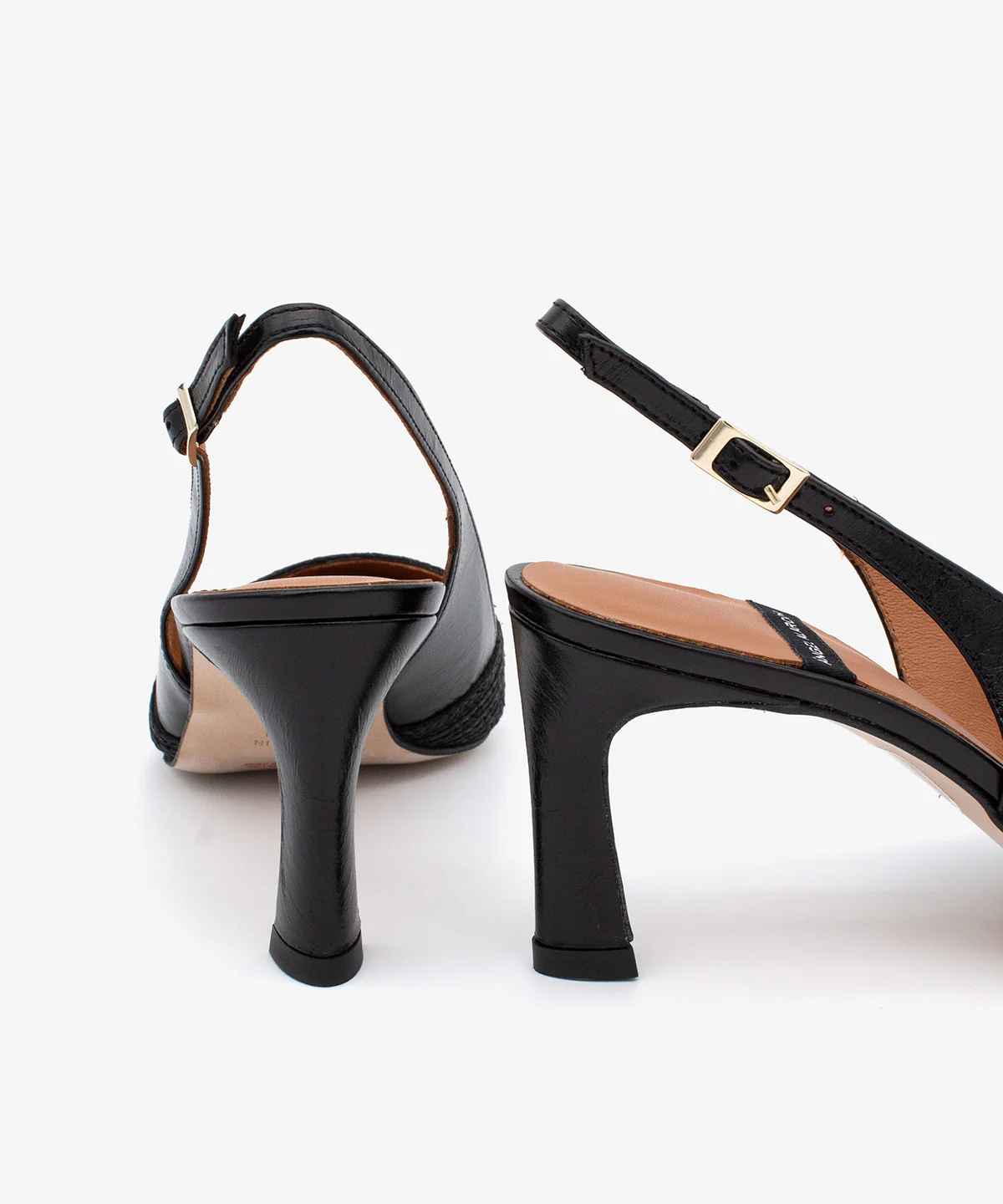 CAROLA – Stiletto destalonado con tacón alto de piel y pala de rafia - Image 10
