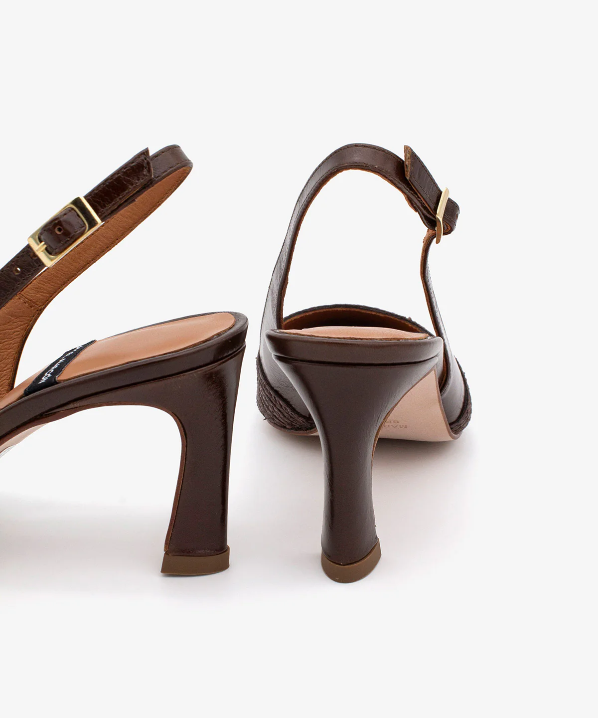 CAROLA – Stiletto destalonado con tacón alto de piel y pala de rafia - Image 5