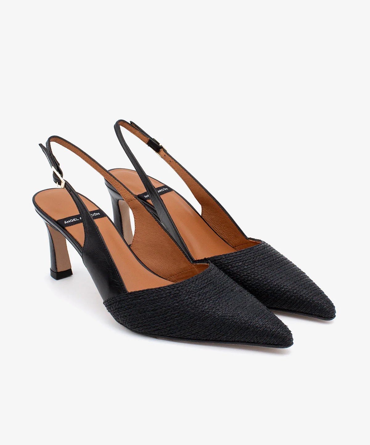 CAROLA – Stiletto destalonado con tacón alto de piel y pala de rafia - Image 7