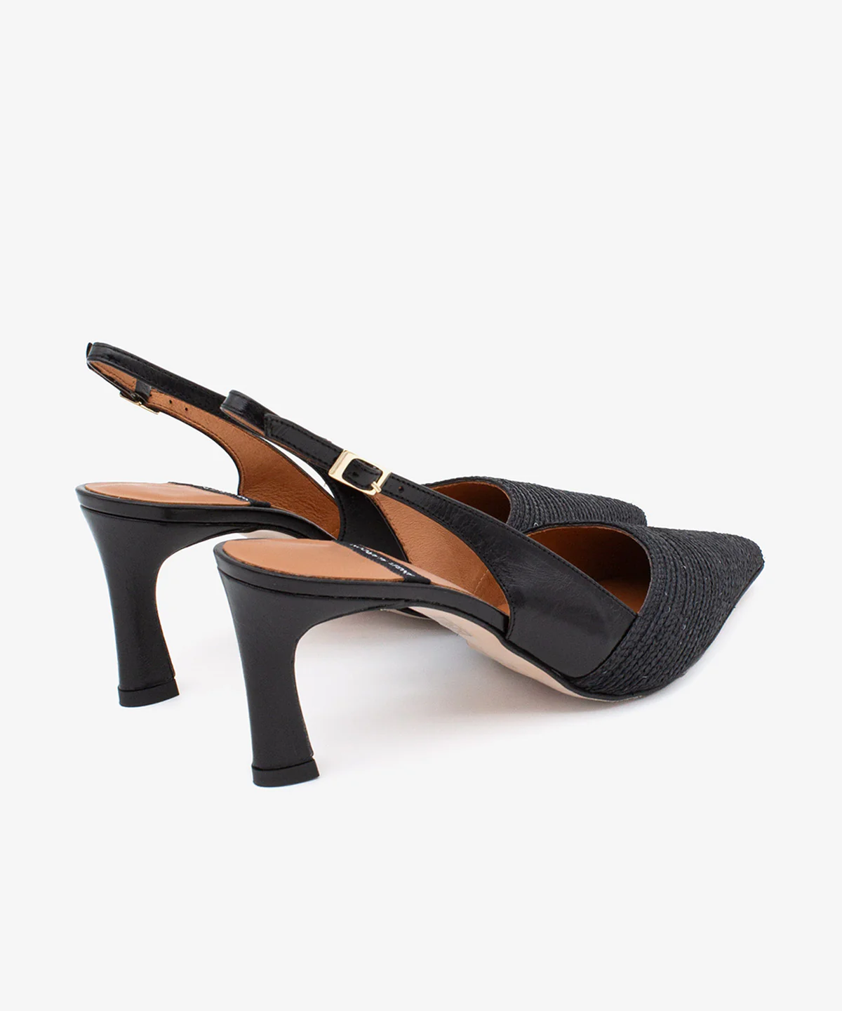 CAROLA – Stiletto destalonado con tacón alto de piel y pala de rafia - Image 8