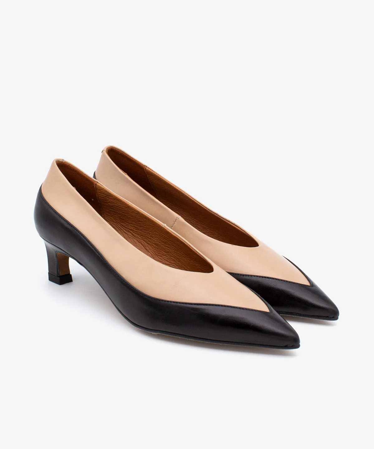 CHERIE – Zapato de mujer de salón con tacón mini de piel en dos colores - Image 2