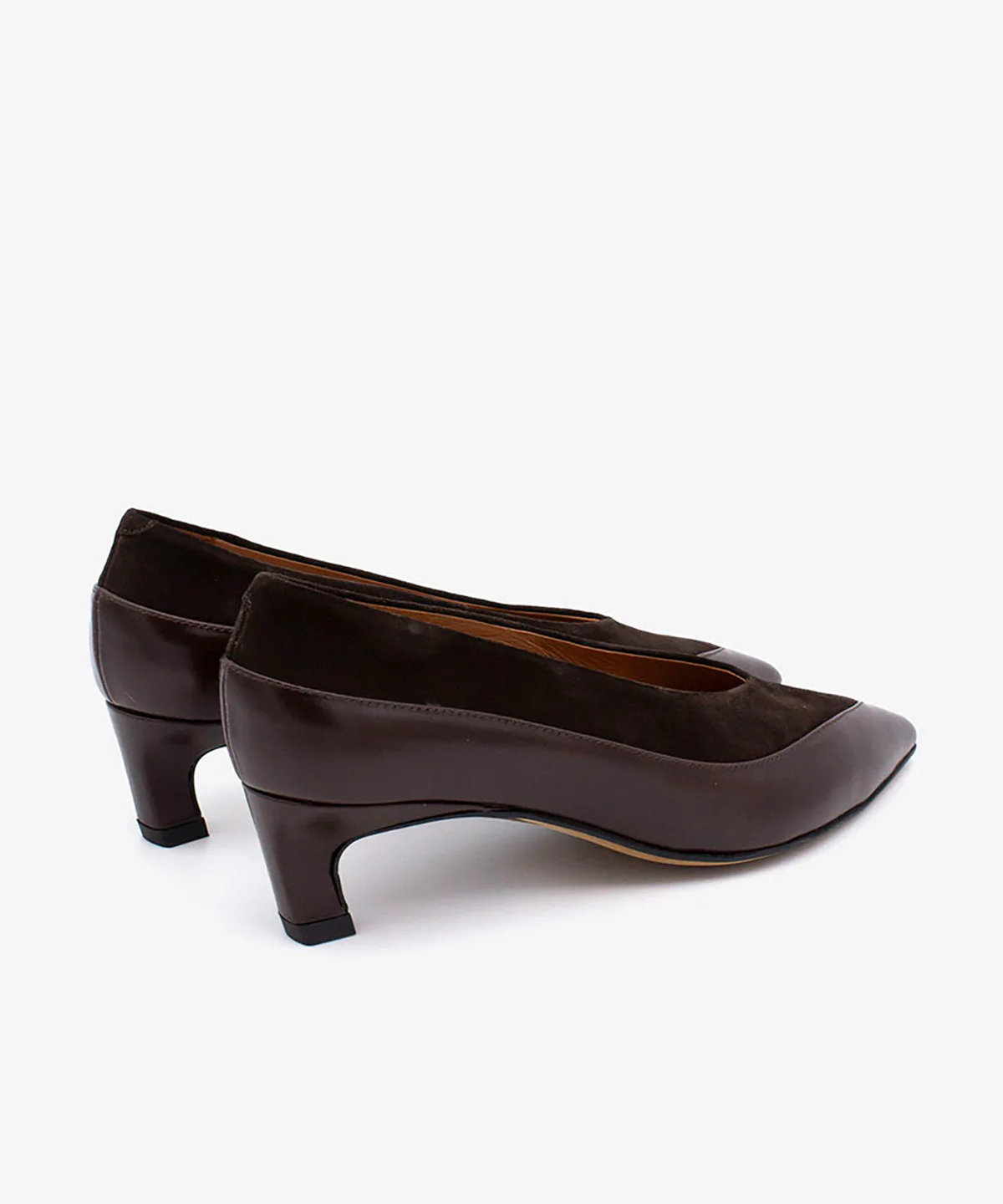 CHERIE – Zapato de mujer de piel y serraje tipo salón con tacón mini - Image 3