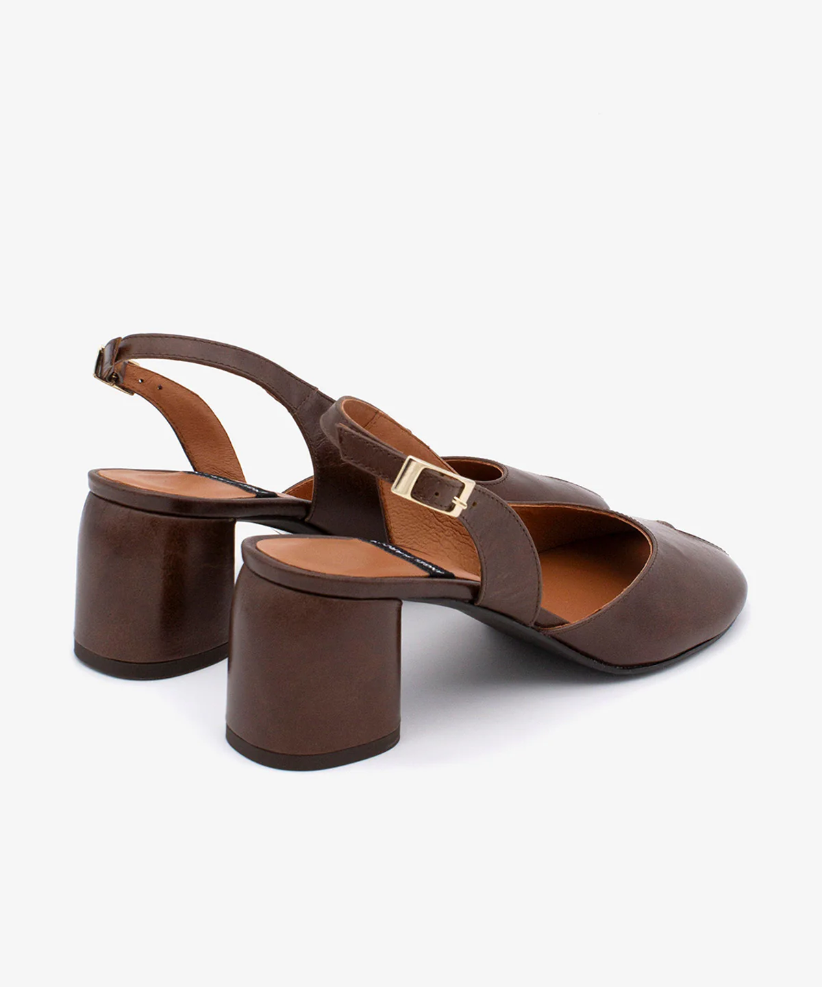 CRISTINA – Salón destalonado peep toe con tacón ancho de piel texturizada - Image 3