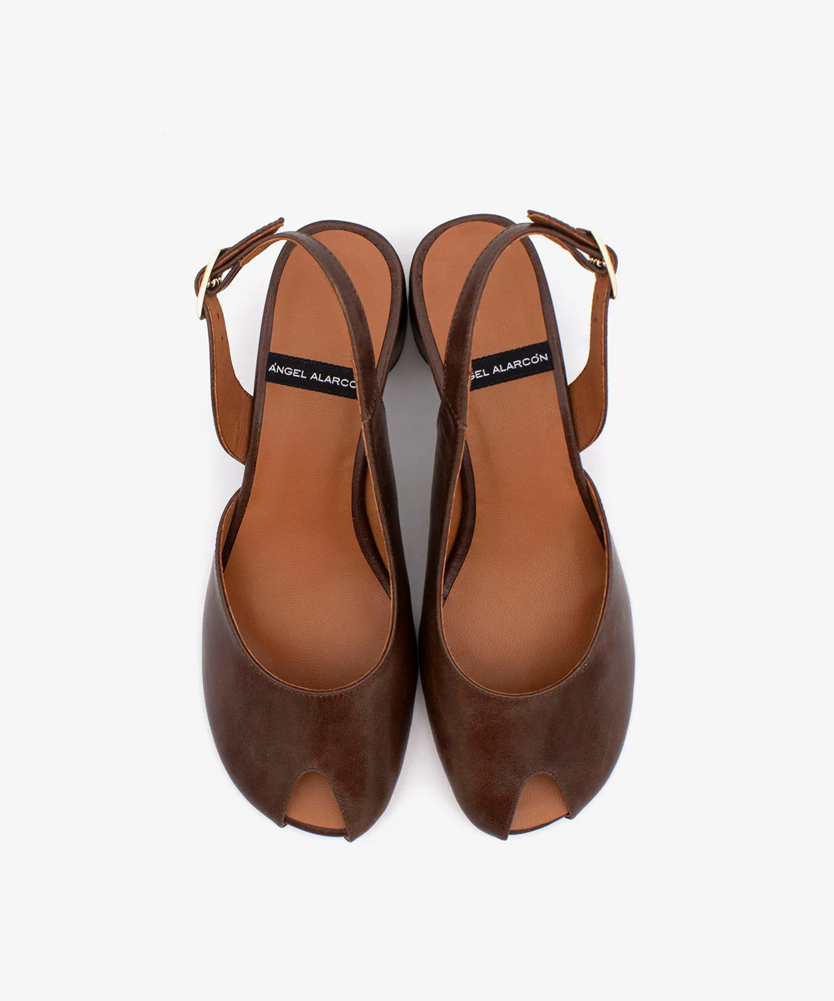 CRISTINA – Salón destalonado peep toe con tacón ancho de piel texturizada - Image 4