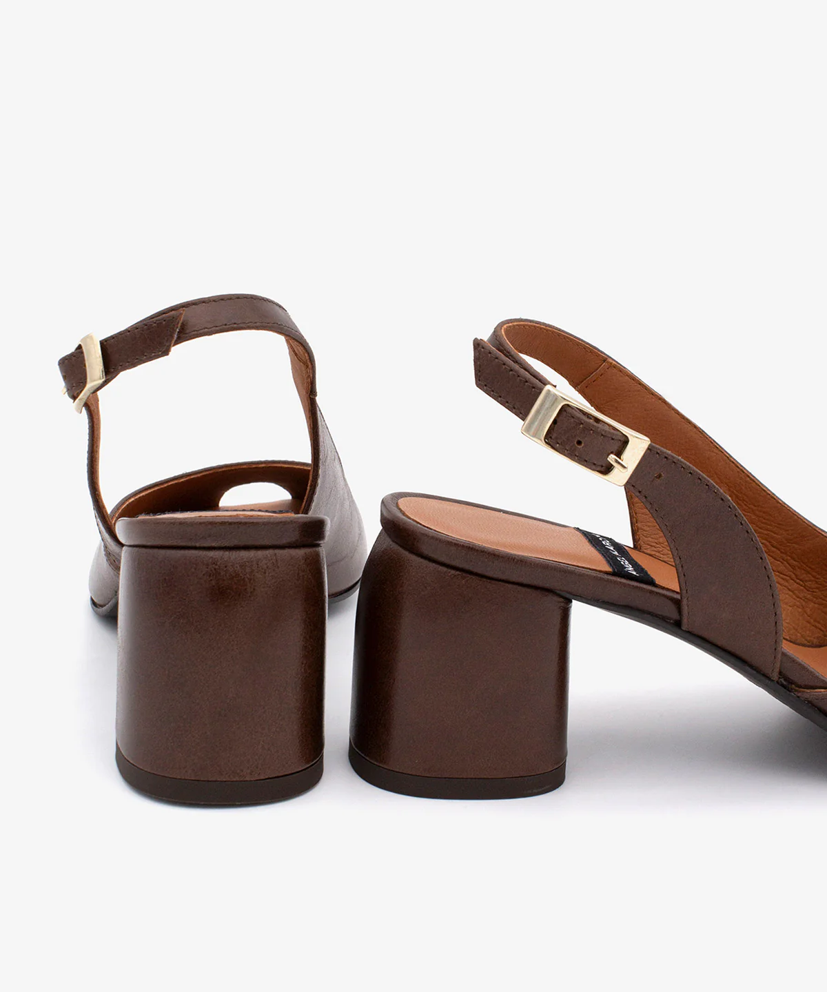 CRISTINA – Salón destalonado peep toe con tacón ancho de piel texturizada - Image 6