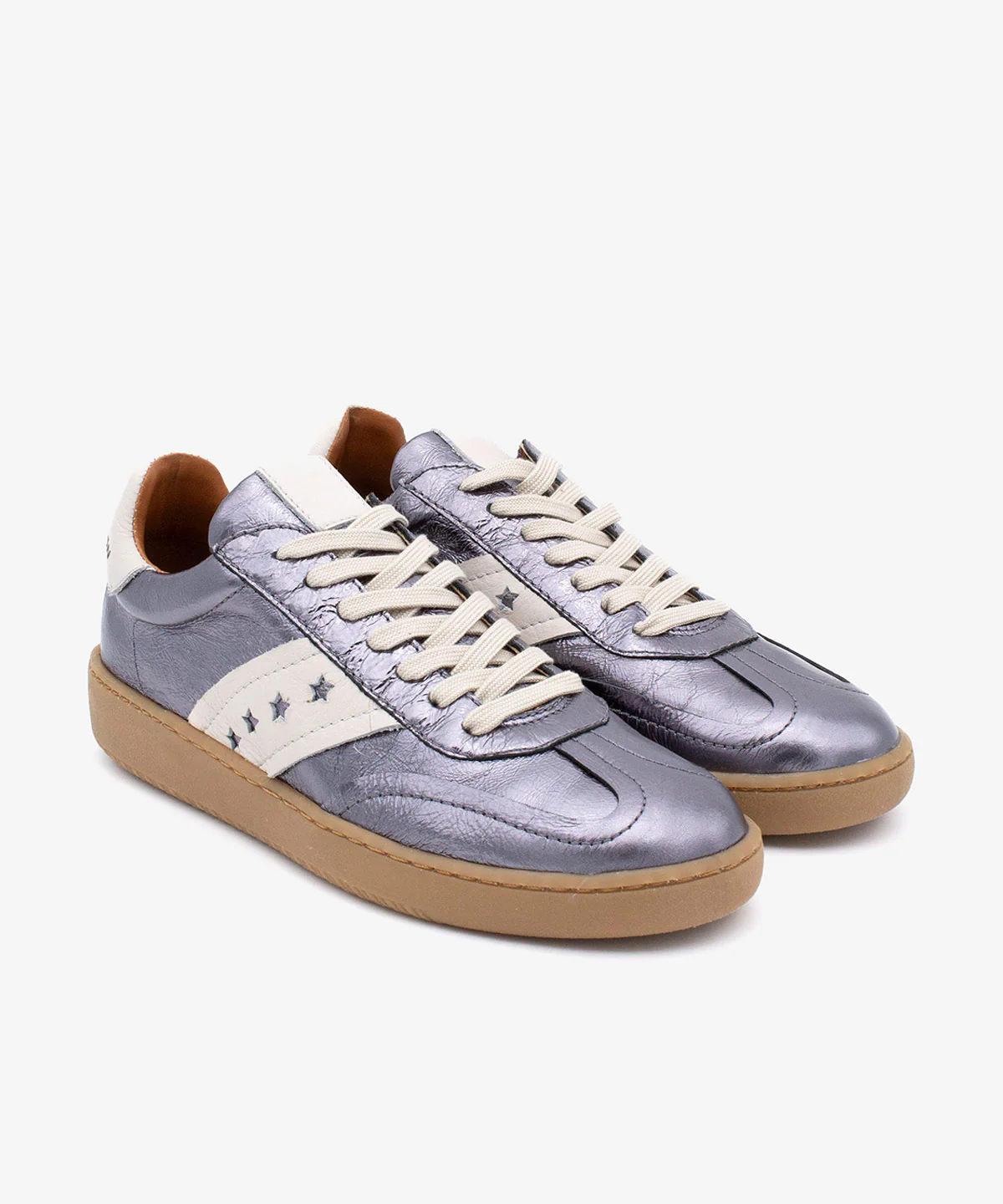 DEBORAH - Sneakers de mujer retro elegantes de piel metalizada - Image 3