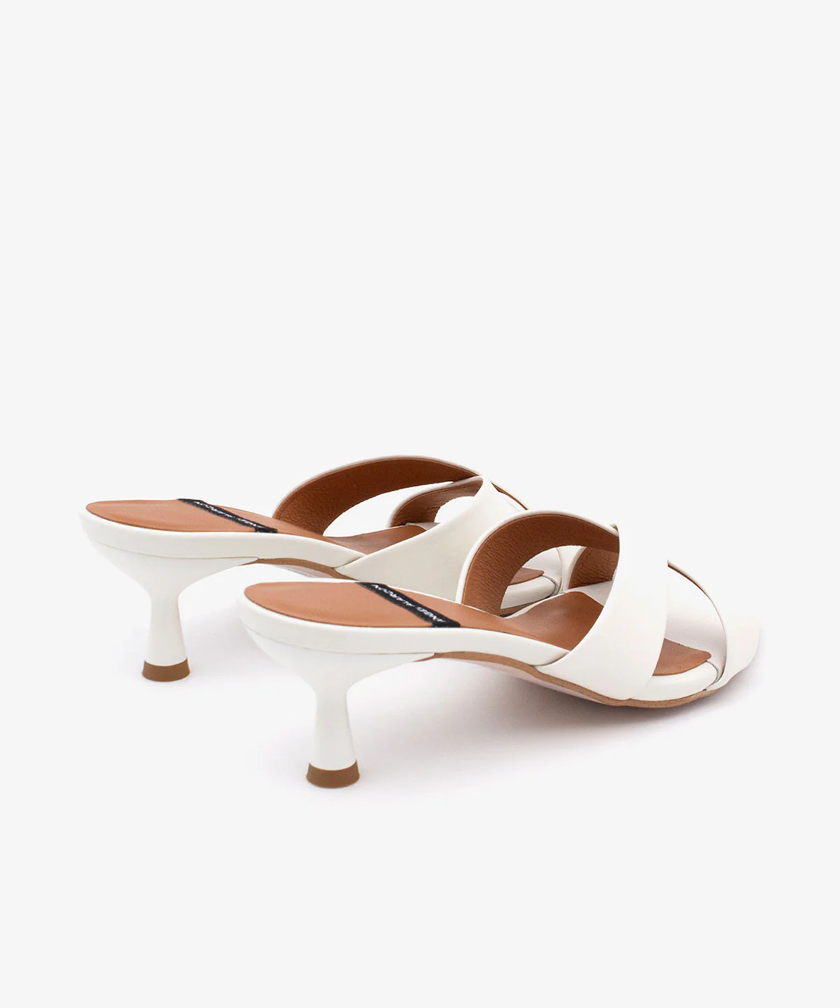 ELODIA – Mules de tacón fino cómodo con pala cruzada de piel suave - Image 3