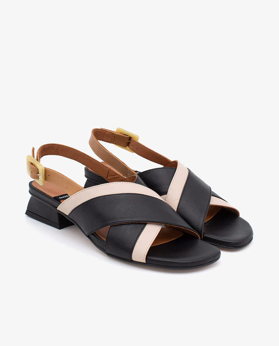 ESTELLE - Sandalia multicolor de tacón bajo de piel - Image 6