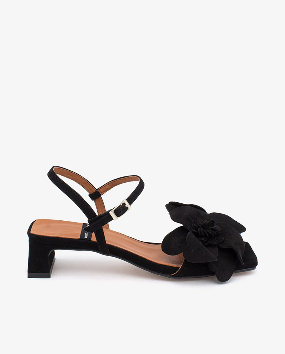 EUGENIE - Sandalias de verano con flor en ante - Image 13
