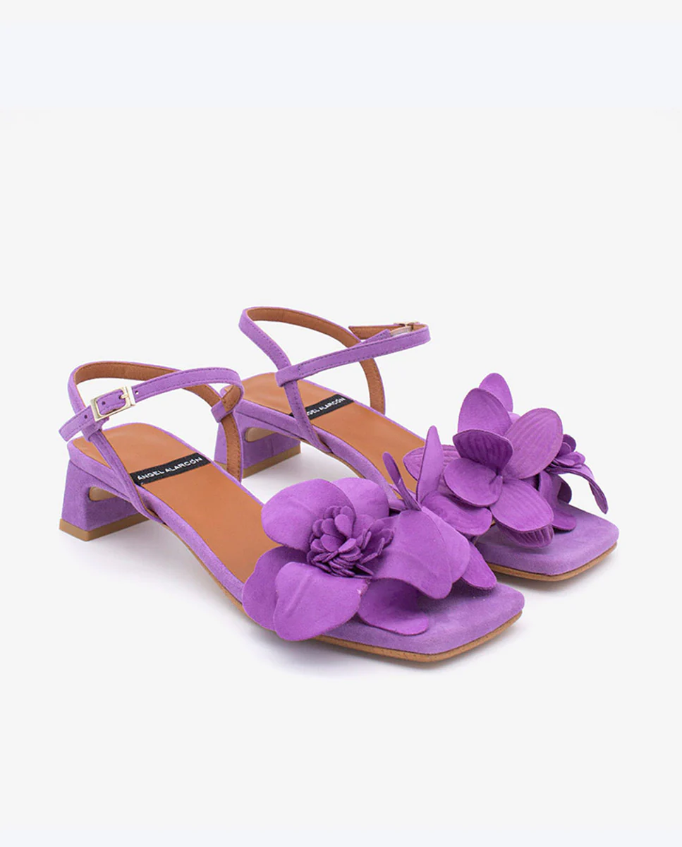 EUGENIE - Sandalias de verano con flor en ante - Image 20