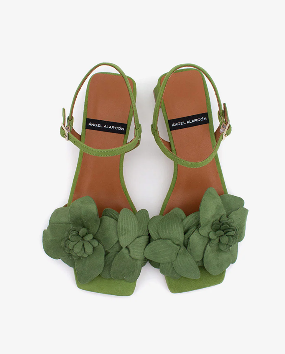 EUGENIE - Sandalias de verano con flor en ante - Image 4