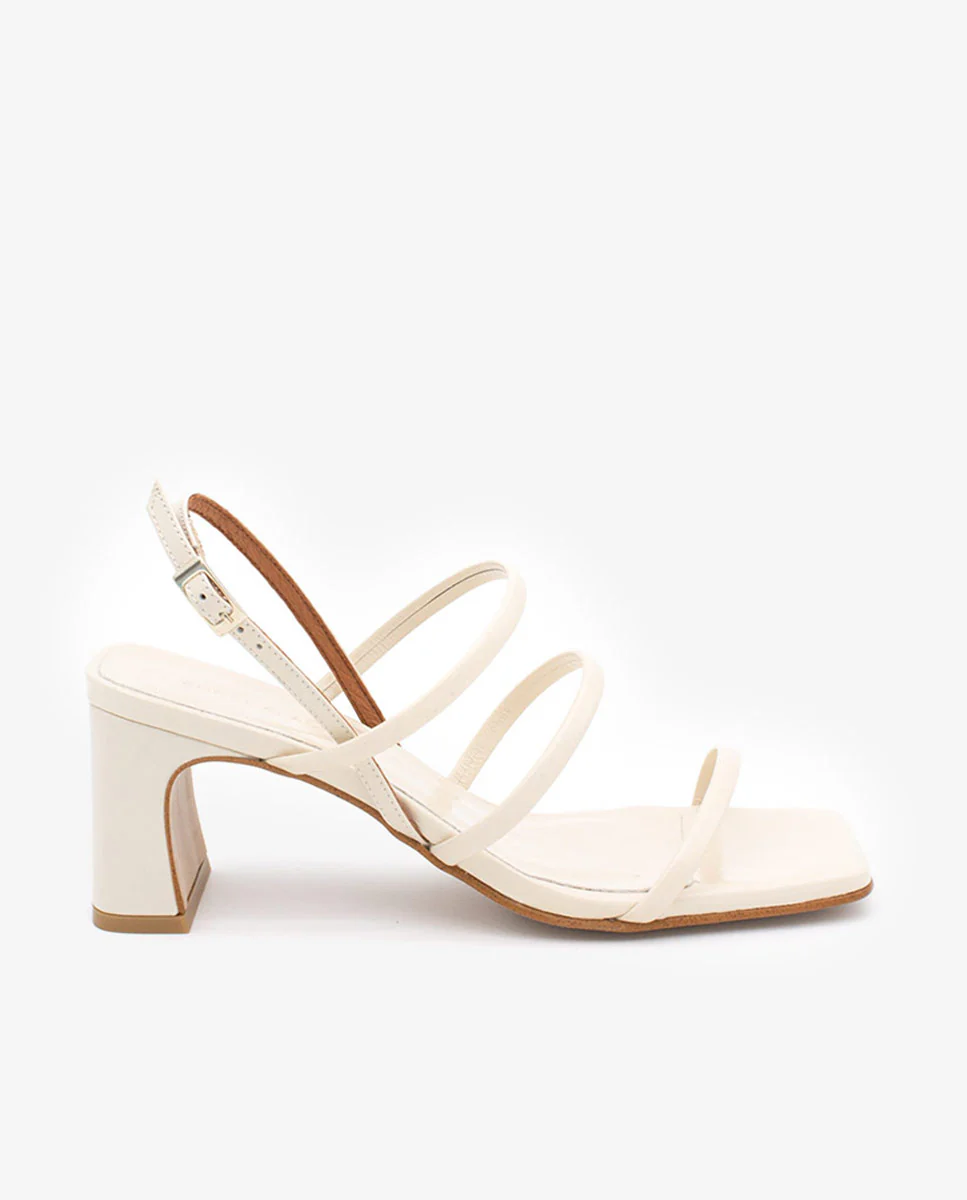 FABIENNE - Sandalia de tiras con tacón en piel texturizada - Image 6