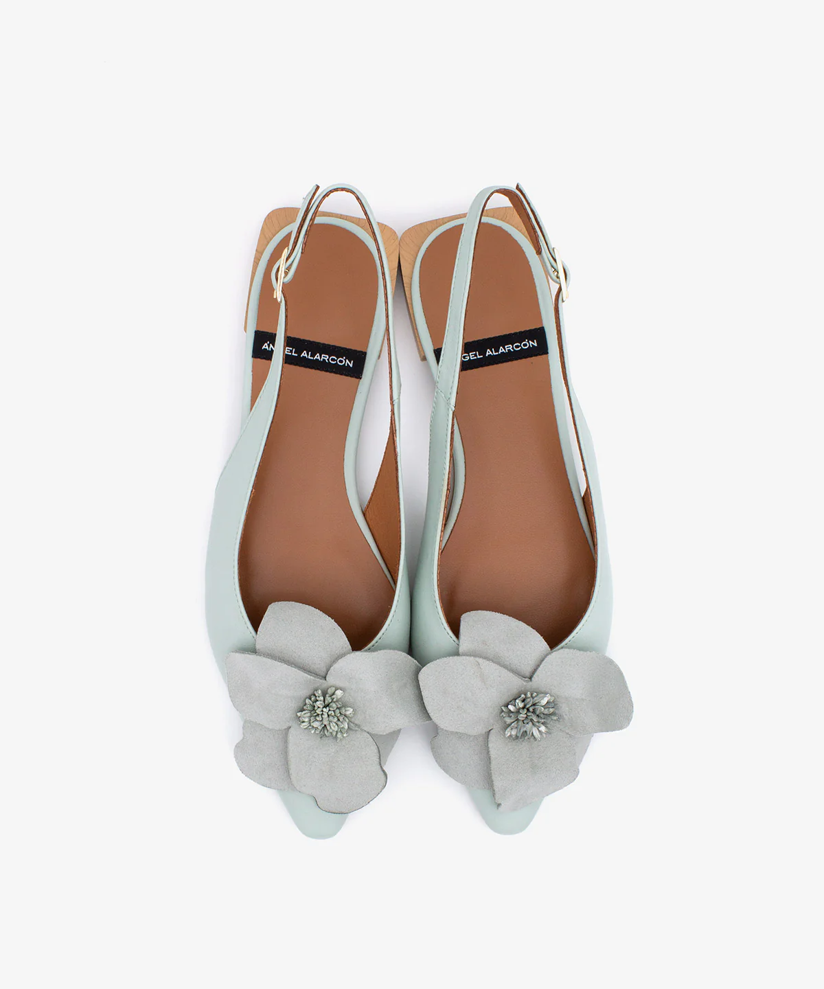 FIORA – Bailarina destalonada plana con flor de piel de grano suave - Image 10