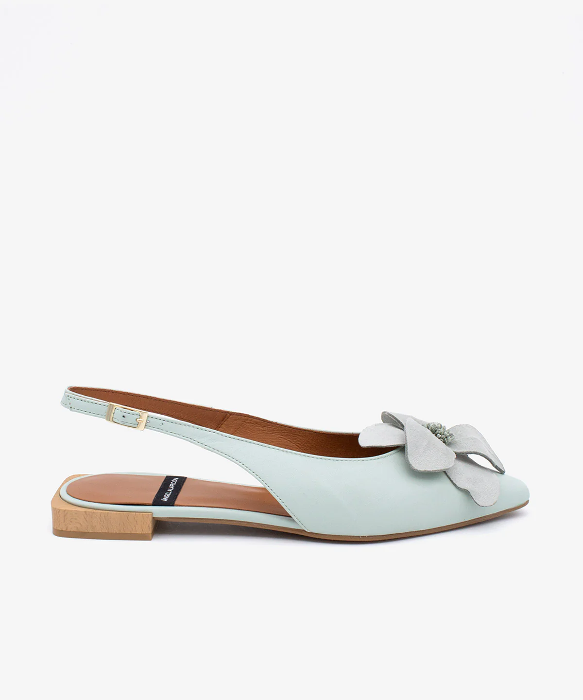 FIORA – Bailarina destalonada plana con flor de piel de grano suave - Image 7