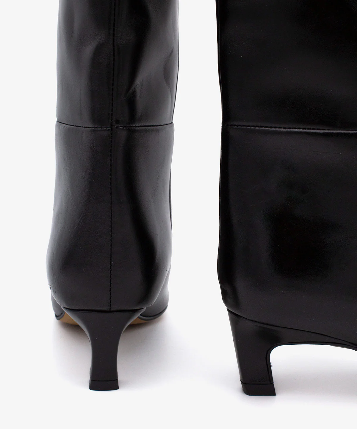 GAELLE – Bota de mujer de caña alta y tacón mini de piel con brillo - Image 17
