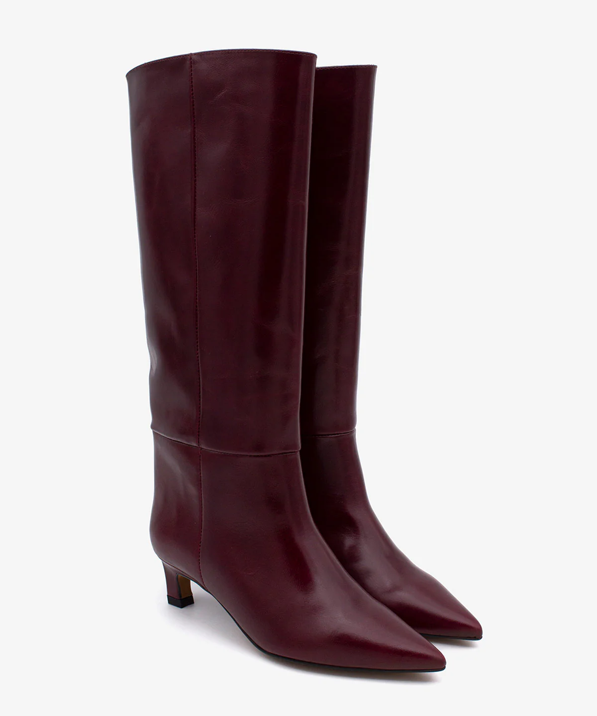 GAELLE – Bota de mujer de caña alta y tacón mini de piel con brillo - Image 3