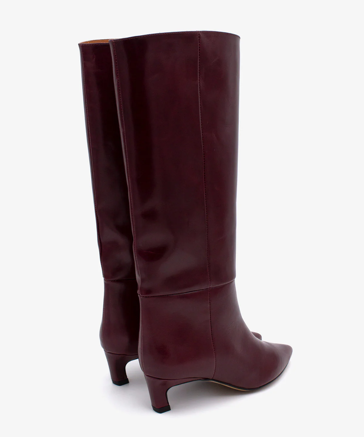 GAELLE – Bota de mujer de caña alta y tacón mini de piel con brillo - Image 4