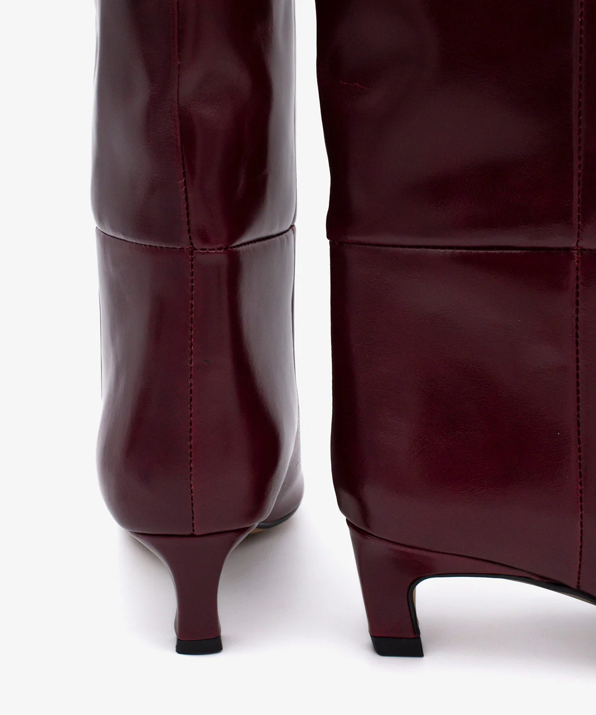 GAELLE – Bota de mujer de caña alta y tacón mini de piel con brillo - Image 6