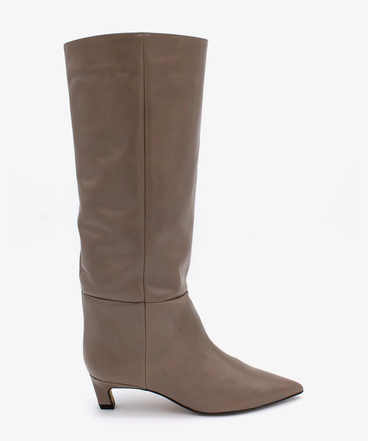 GAELLE – Bota de mujer de caña alta y tacón mini de piel con brillo - Image 7