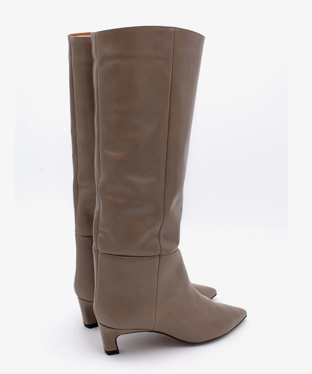 GAELLE – Bota de mujer de caña alta y tacón mini de piel con brillo - Image 9