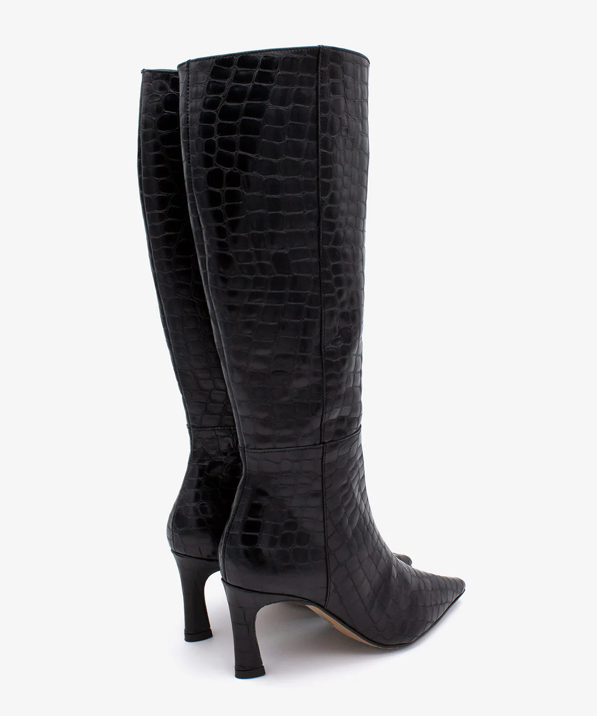 HATA – Bota de mujer con tacón alto fino de piel print croco - Image 3