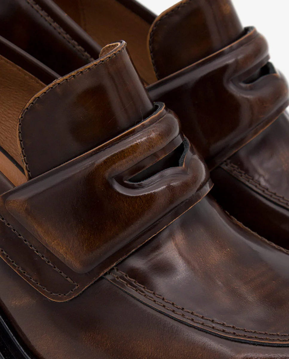 ILMA – Mocasín de piel cepillada con tacón ancho y suela gruesa - Image 5
