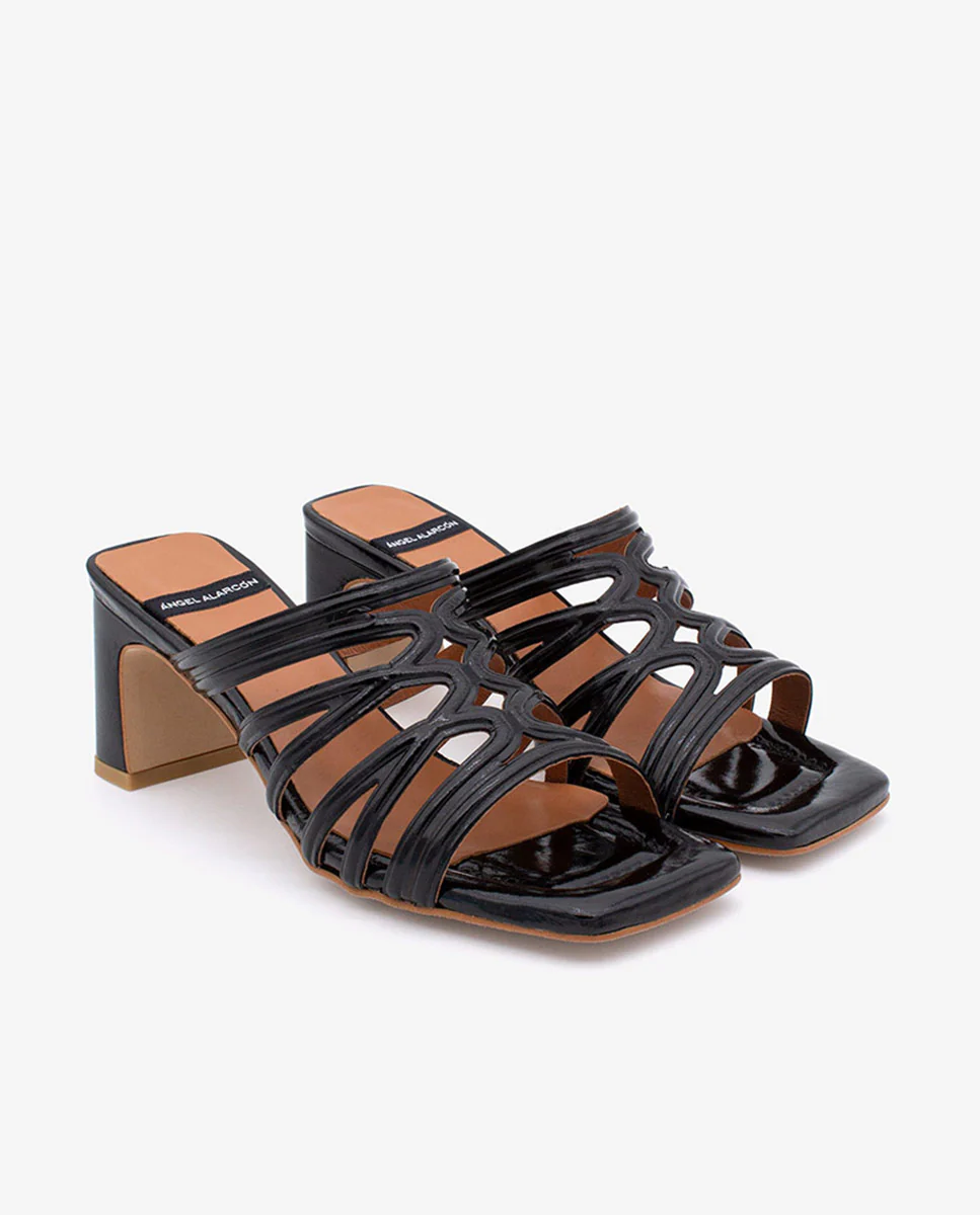 JEANNE - Sandalias de mujer con tacón de piel grabada - Image 2
