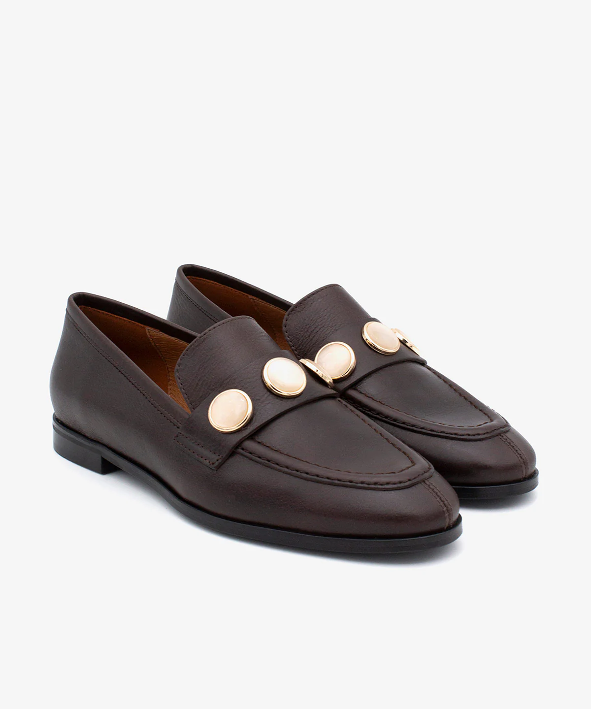 JUNA – Mocasín de mujer de piel natural con punta redonda y adorno - Image 10