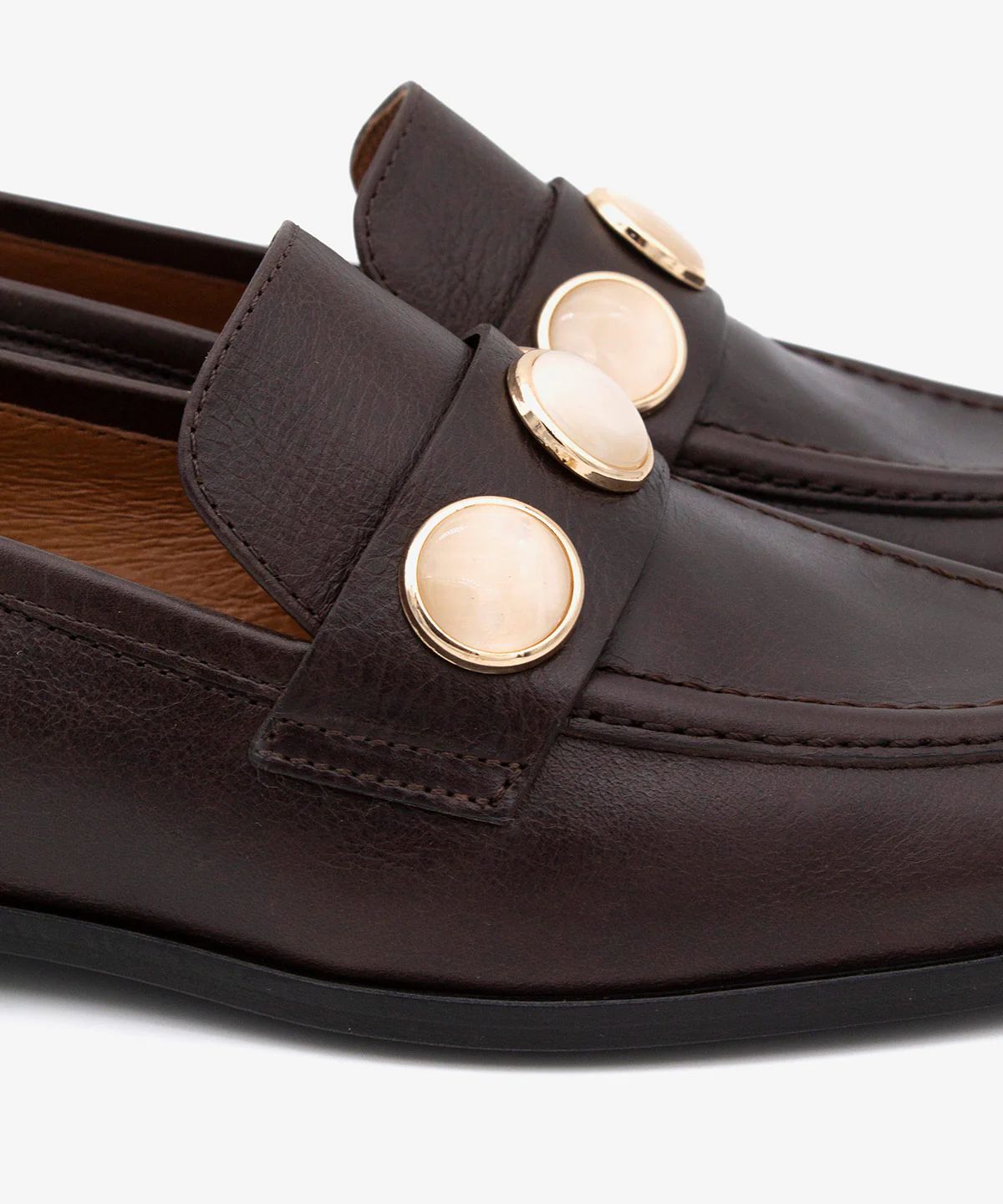 JUNA – Mocasín de mujer de piel natural con punta redonda y adorno - Image 14