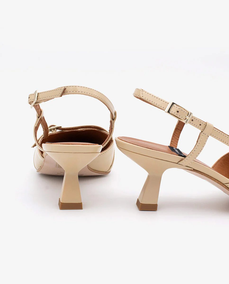 KARINE - Zapatos de salón destalonados de punta y tacón bajo de piel brillante - Image 4