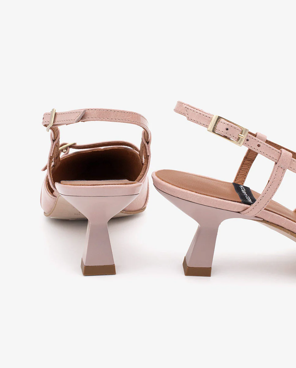 KARINE - Zapatos de salón destalonados de punta y tacón bajo de piel texturizada - Image 10