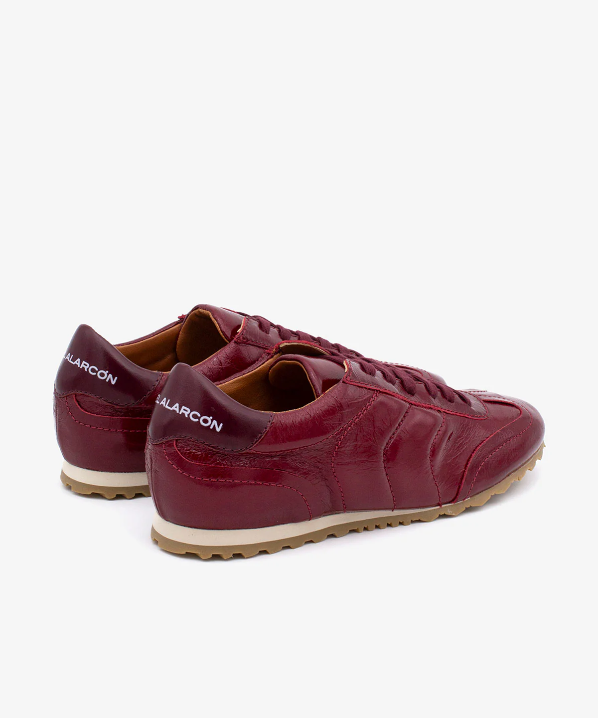 KESIA – Sneakers de piel brillante texturizada con suela de goma dentada - Image 3