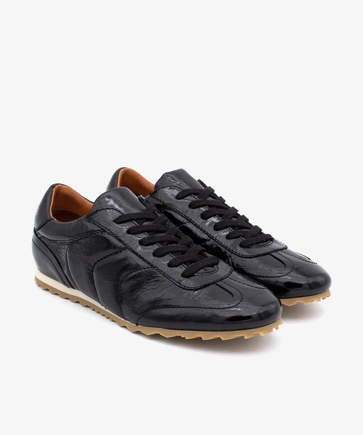 KESIA – Sneakers de piel brillante texturizada con suela de goma dentada - Image 7