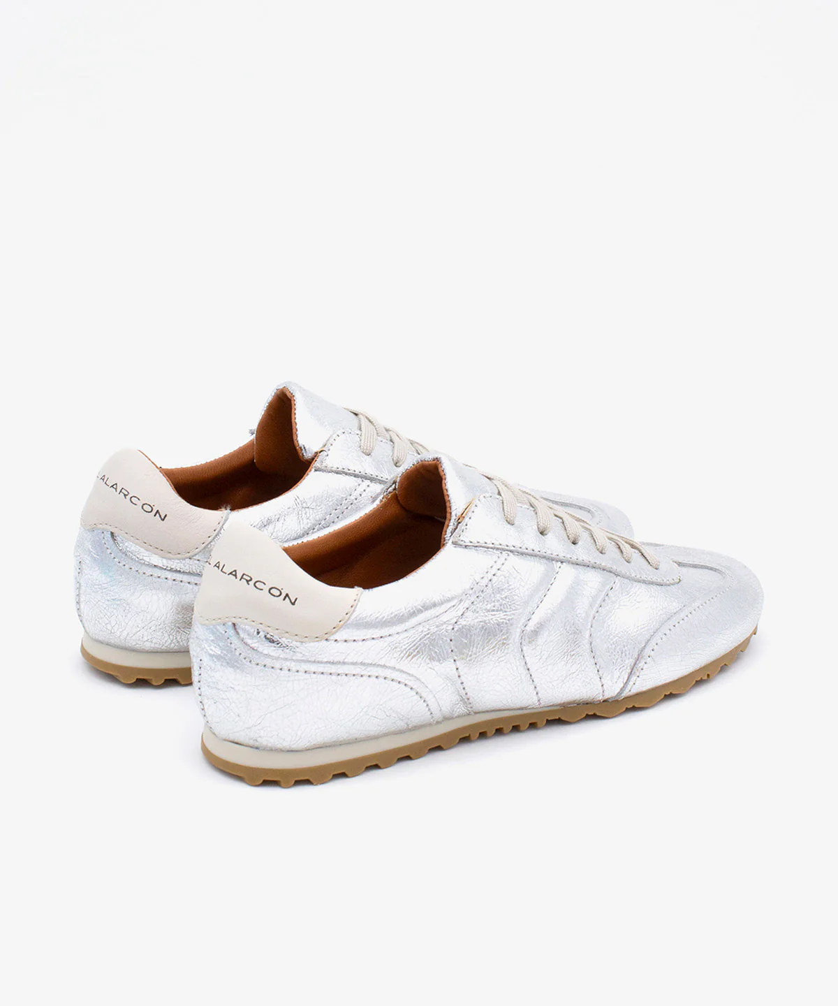 KESIA – Sneakers de piel metalizada con suela dentada - Image 3