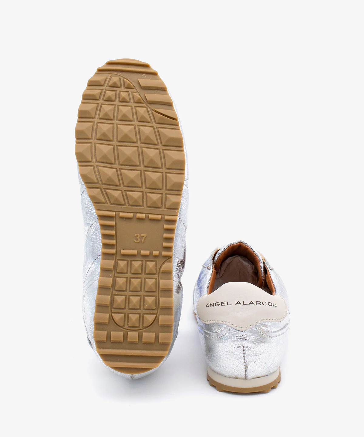 KESIA – Sneakers de piel metalizada con suela dentada - Image 5